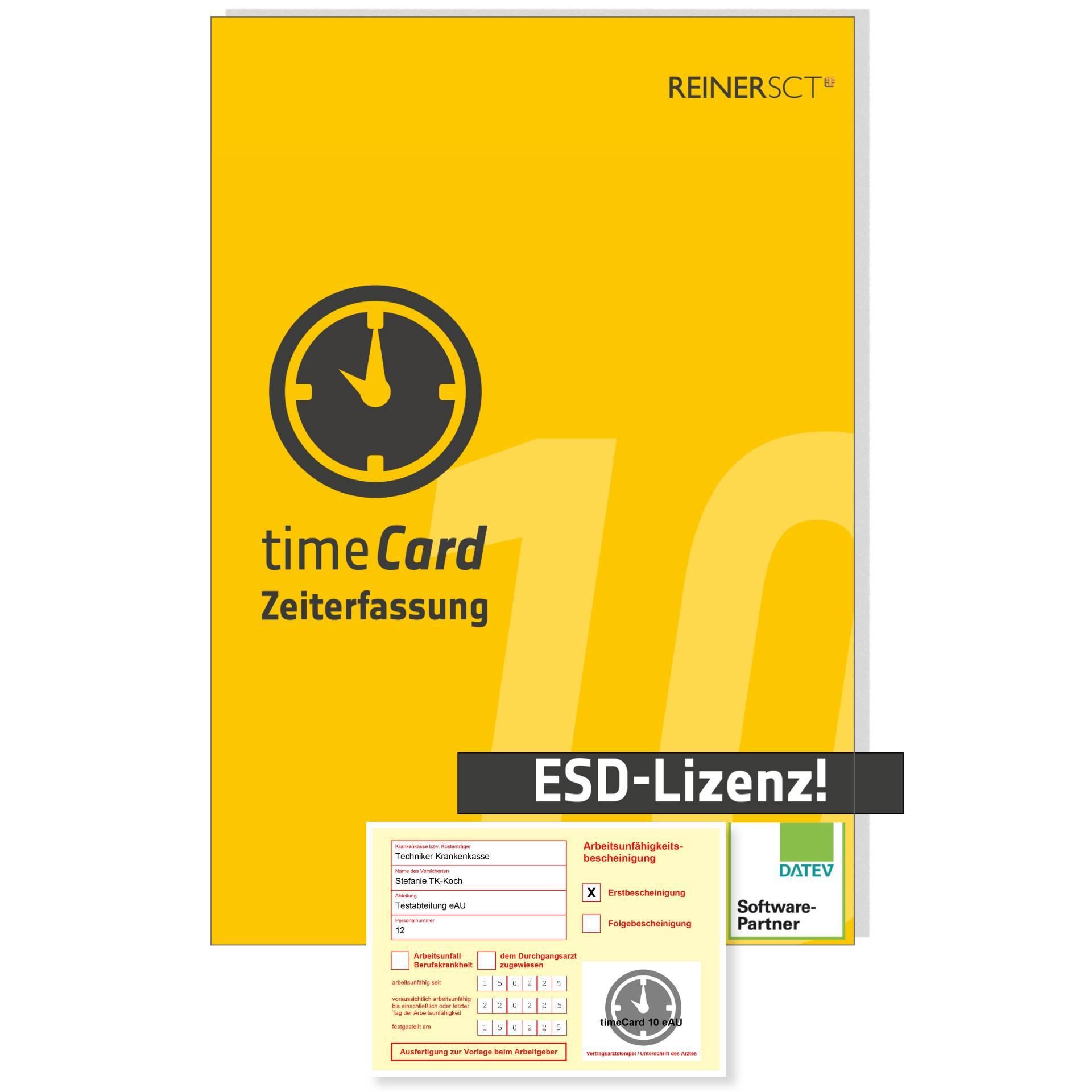 REINERSCT - timeCard 10 AU Jahreslizenz 25 Mitarbeiter - ESD-0