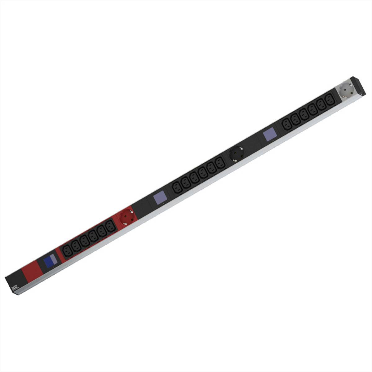 BACHMANN BN0500 19" PDU 1HE 18xC13 3x Schutzkontakt, Leistungsmessung, Anschluss CEE 3x 16A, rot-0