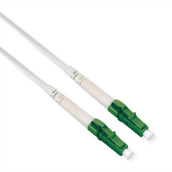 ROLINE Glasfaserkabel 9/125 µm OS2, LC/LC, APC, stahlarmiert, simplex, LSOH, weiß, 15 m