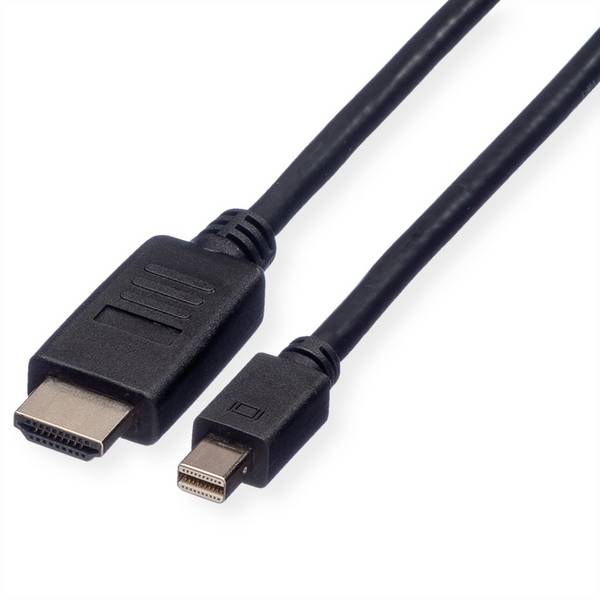 ROLINE Mini DisplayPort Kabel, Mini DP-HDTV, ST/ST, schwarz, 3 m