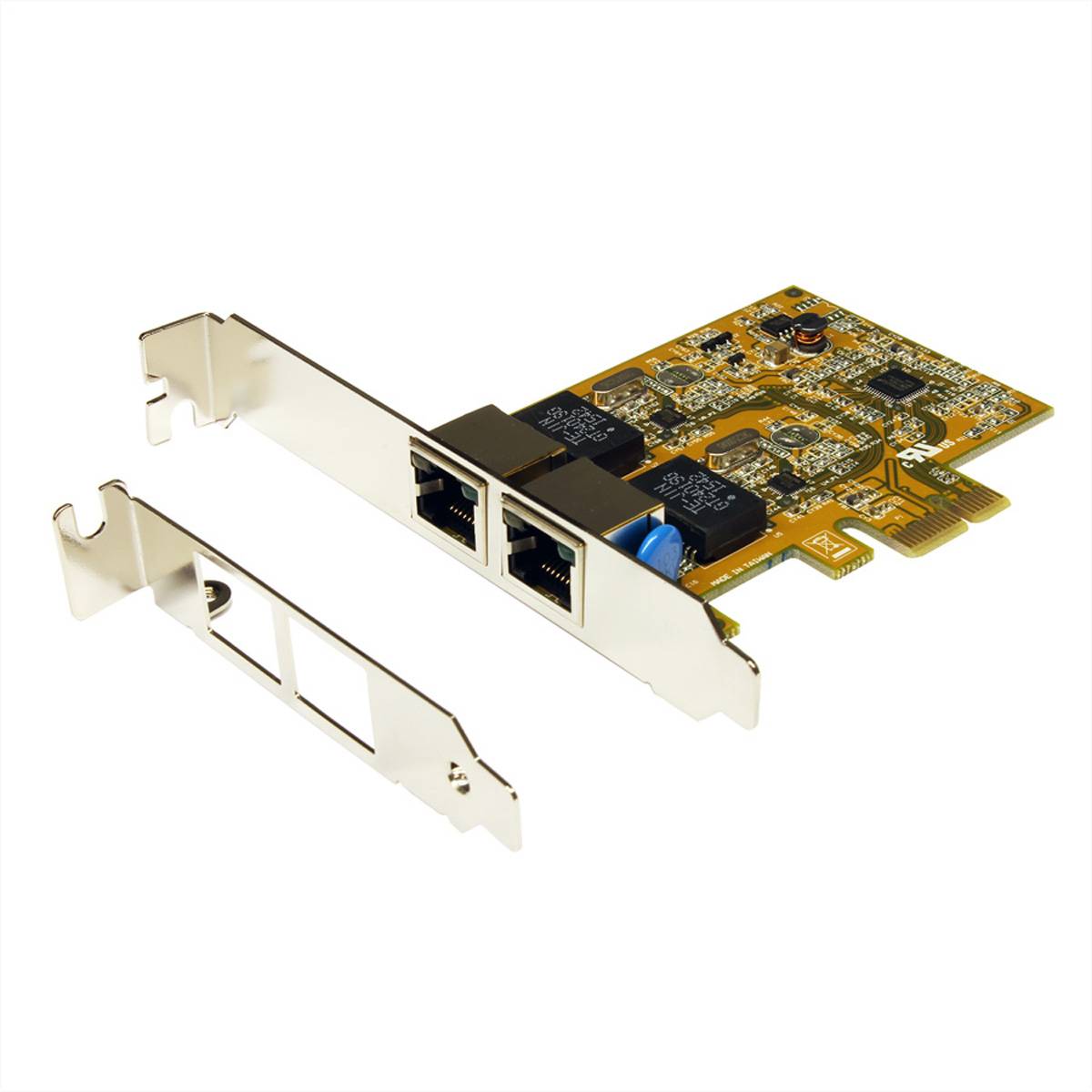EXSYS EX-6072-4K 2 Port PCIe Dual Ethernet Netzwerkkarte mit 4KV Surge Protection-0