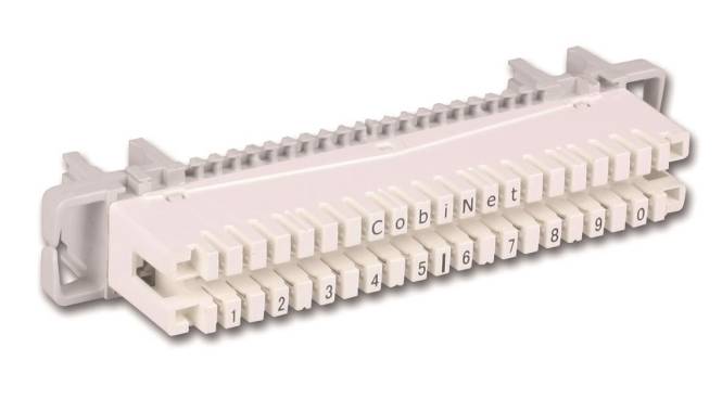 CobiNet 112620 LSA-Trennleiste 2/10 zu 10DA o.Farbc. f.Profil-Rundstangen groß Install.Baumaterial