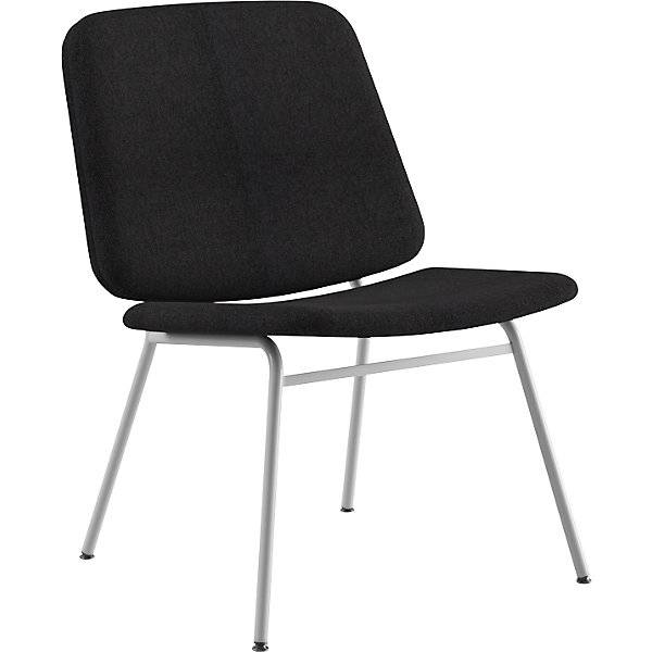 Lounge Stuhl Greta Sitzhöhe 400 mm Gestell weiß Bezug schwarz. Skafab 82969749