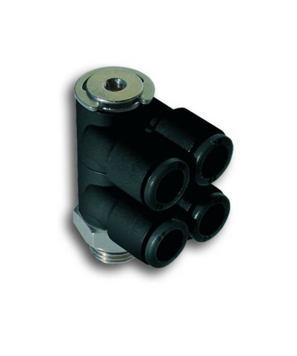 Pneumax TB33B0618, Steck-Winkelverschraubung, 4-fach (alt. TB33B0618)