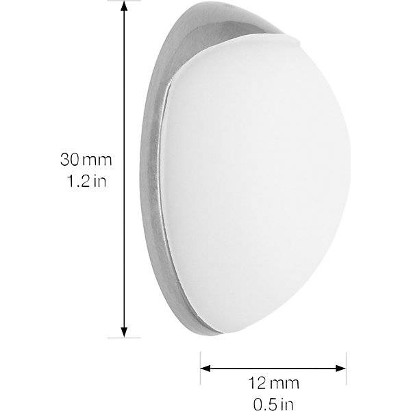 Wandtürstopper SOG WALL Ø 30 mm VE 2 Stk 12 mm silber/weiß. Wagner System GmbH 83140349-1