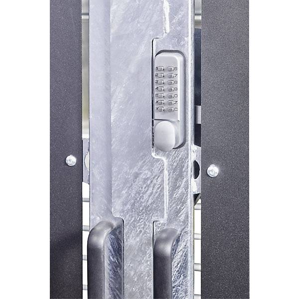 Fahrräderunterstand abschließbar für 6 Fahrräder HxB 2360 x 2260 mm Metalloptik. Etablissements Mottez & Cie-4
