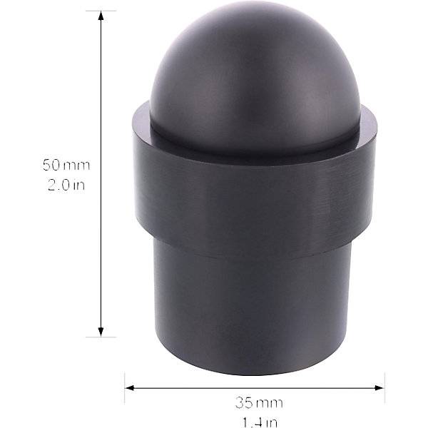 Bodentürstopper Ø 35 mm VE 2 Stk Höhe 50 mm silber/schwarz. Wagner System GmbH 83146649-1