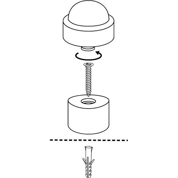 Bodentürstopper Ø 35 mm VE 2 Stk Höhe 50 mm silber/schwarz. Wagner System GmbH 83146649-2