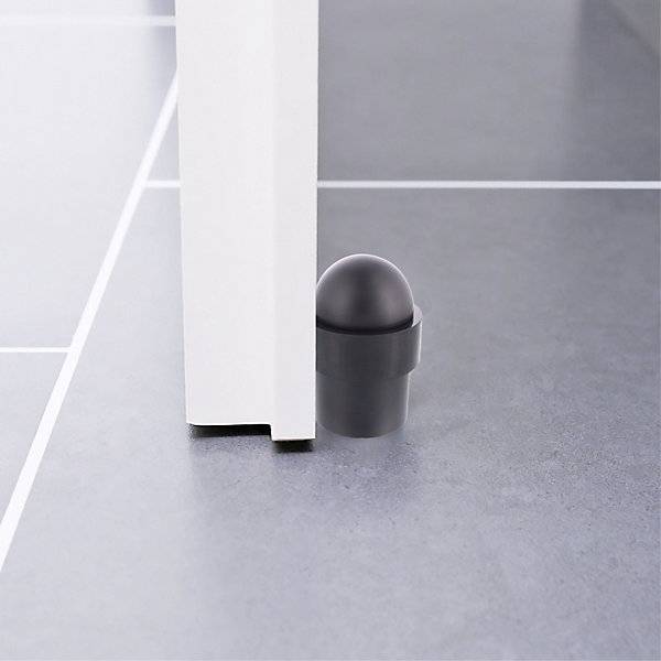 Bodentürstopper Ø 35 mm VE 2 Stk Höhe 50 mm silber/schwarz. Wagner System GmbH 83146649-4