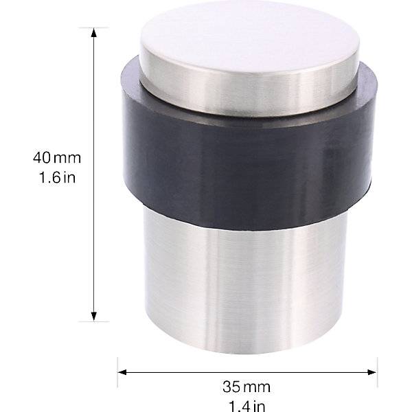 Bodentürstopper Ø 35 mm VE 2 Stk Höhe 40 mm silber/schwarz. Wagner System GmbH 83146749-1