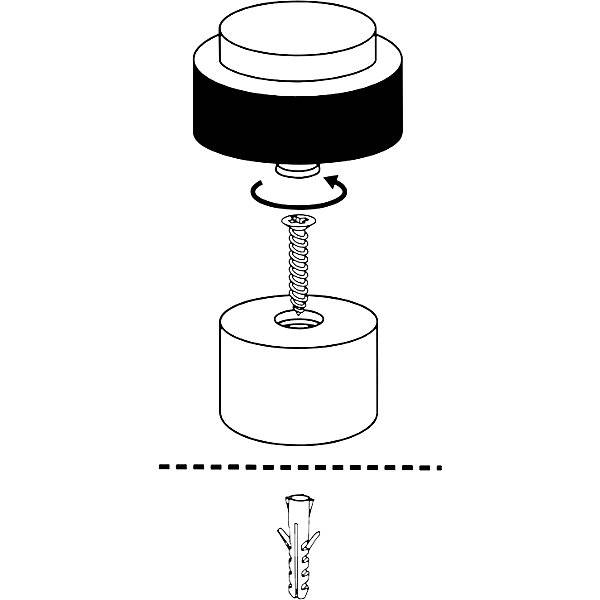 Bodentürstopper Ø 35 mm VE 2 Stk Höhe 40 mm silber/schwarz. Wagner System GmbH 83146749-2
