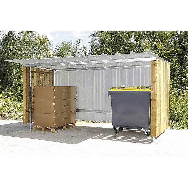 Unterstand HxB 2150 x 3990 mm Metalloptik Grundeinheit für Fahrräder / Motorräder. Etablissements Mottez & Cie-2