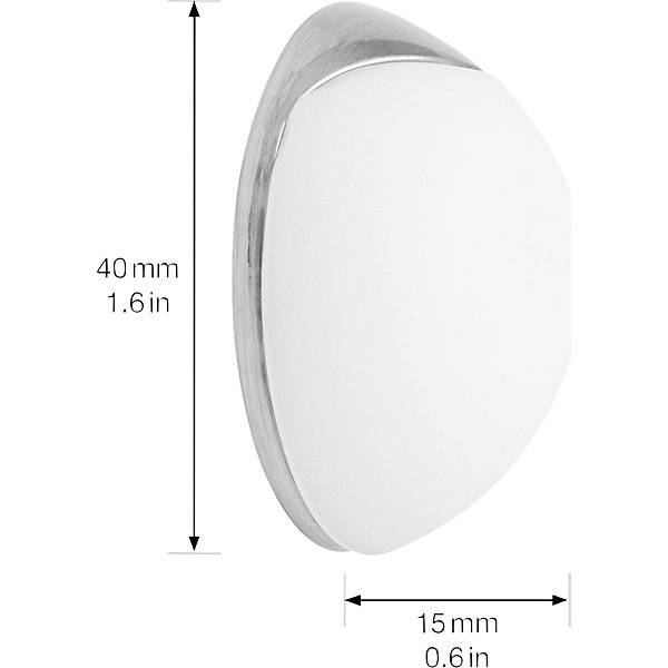 Wandtürstopper SOG WALL Ø 38 mm VE 2 Stk 15 mm silber/weiß. Wagner System GmbH 83139649-1