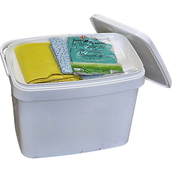 Leckage-Notfallbox mit Vliesen und Granulat Ausführung Öl Vliese weiß. TAKKT Industrial & Packaging GmbH-3