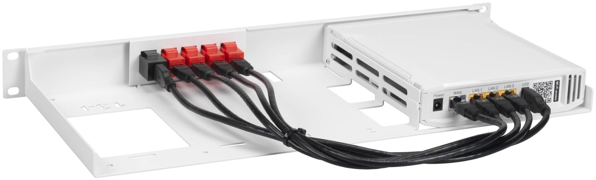 Rackmount.IT Rackmount Solutions - Montagesatz für Netzwerkgeräte - Rack montierbar - Signal White, RAL 9003 - 1U - 48.3-1