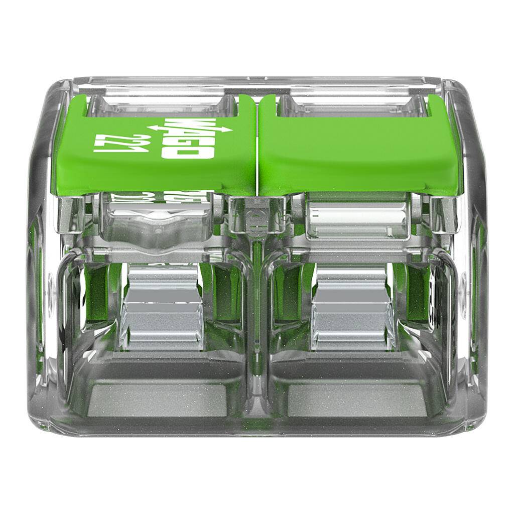 WAGO 221-422 Verbindungsklemme m.Hebel max.4qmm 2-Leiter transparent (Inhalt 100 Stück)-2