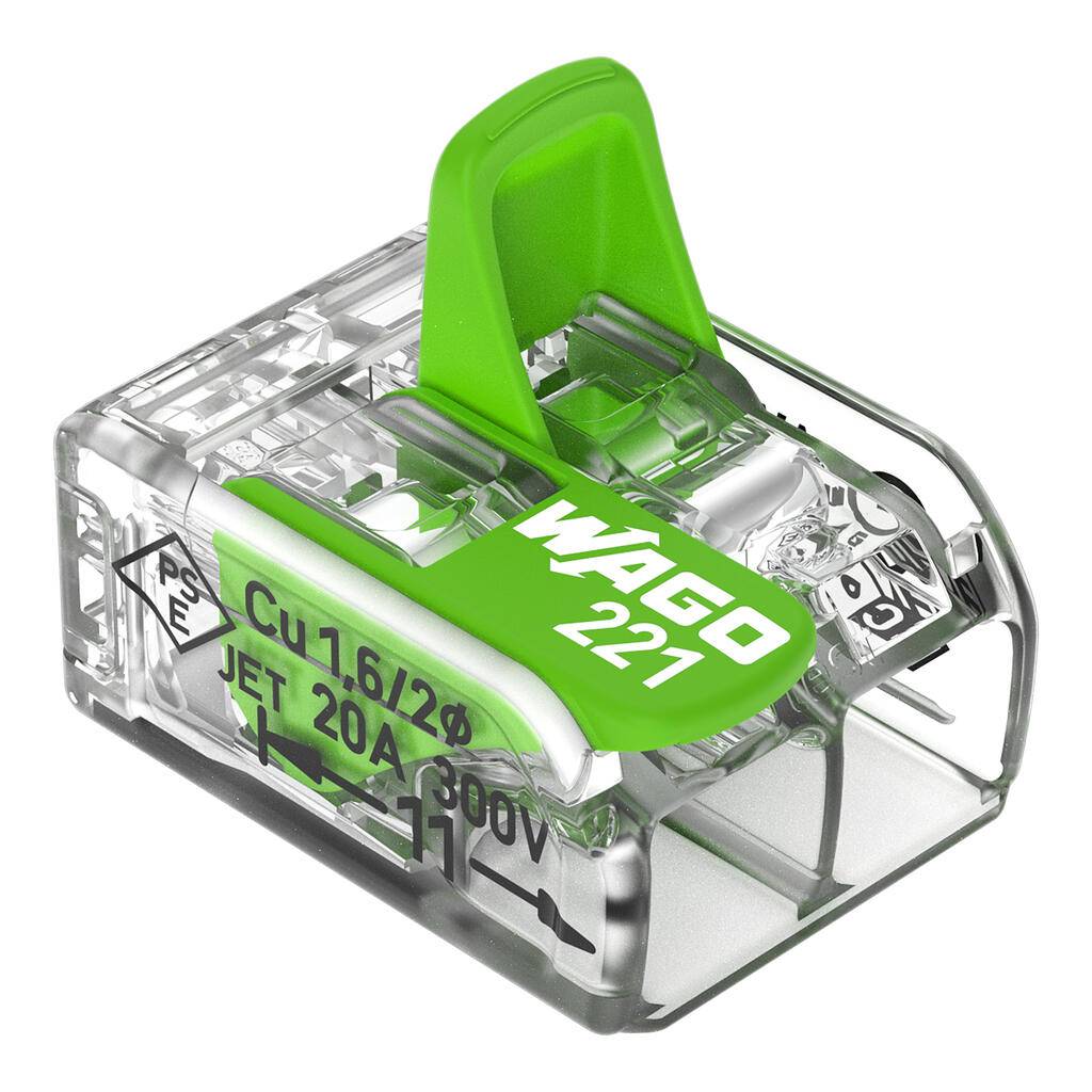 WAGO 221-422 Verbindungsklemme m.Hebel max.4qmm 2-Leiter transparent (Inhalt 100 Stück)-3