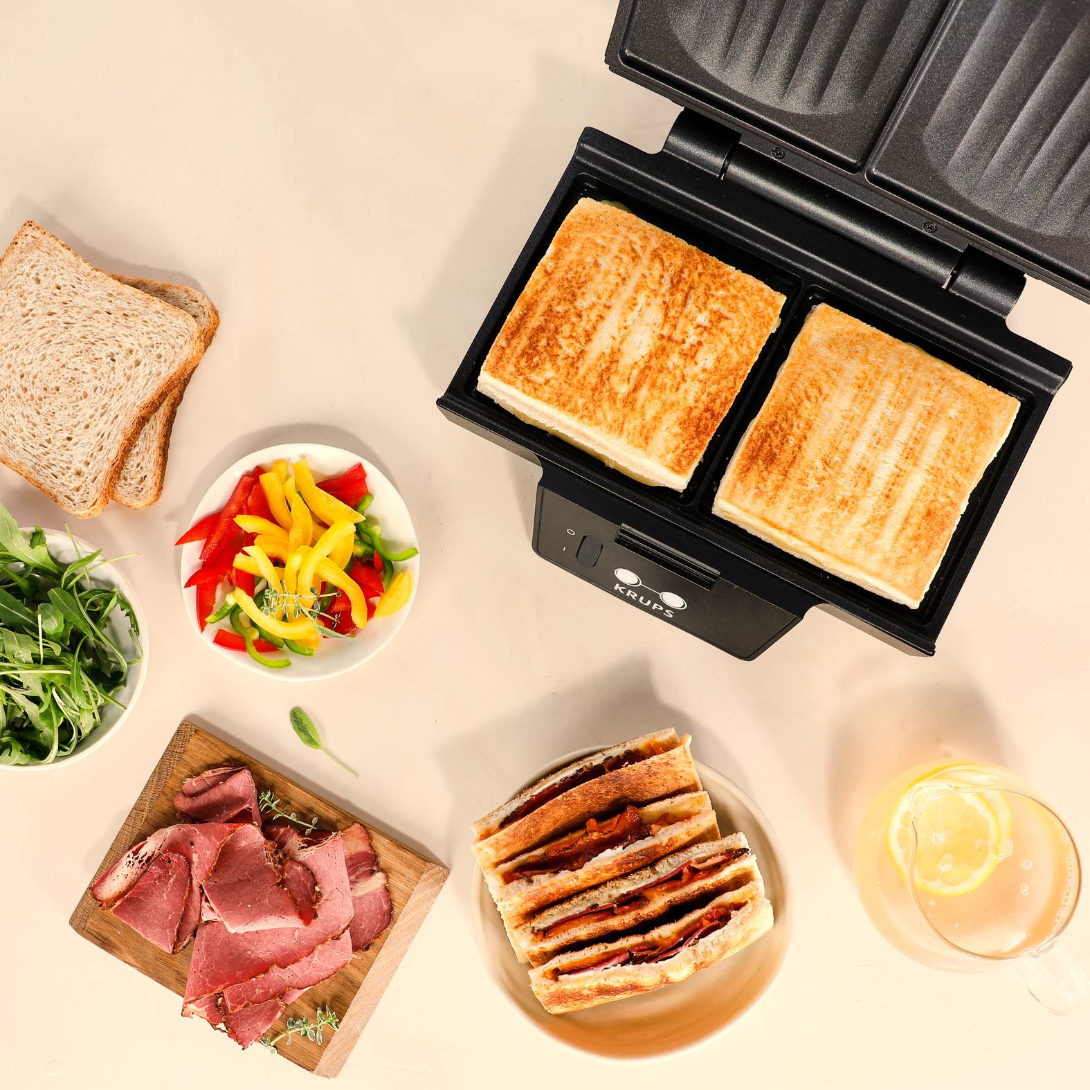 KRUPS - Sandwich Maker black Shell FDK462 sw/matt-2