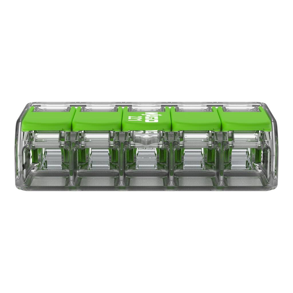 WAGO 221-425 Verbindungsklemme m.Hebel max.4qmm 5-Leiter transparent (Inhalt 25 Stück)-2