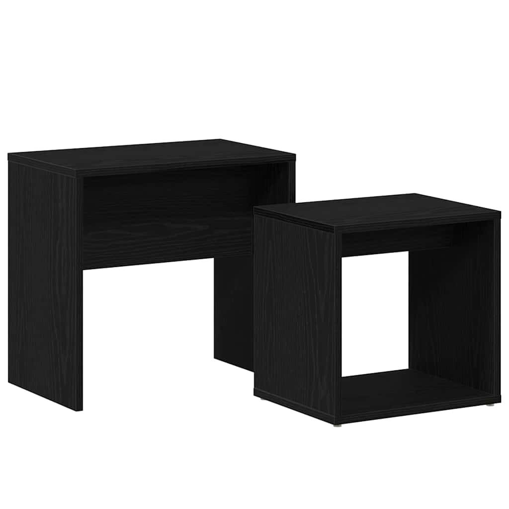vidaXL Couchtische 2 Stk. Schwarz Eichen-Optik Holzwerkstoff