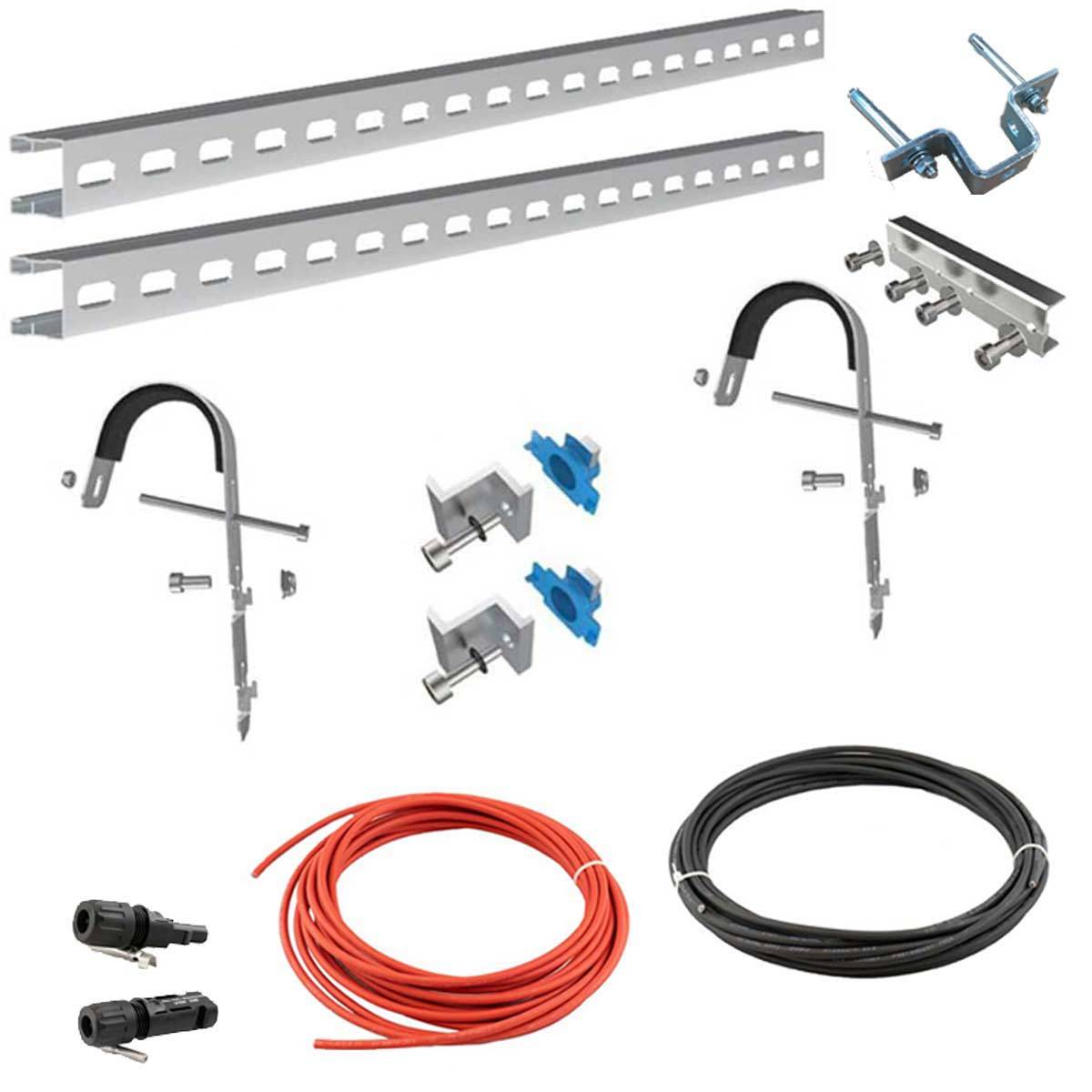 FOX ESS Balkonkraftwerk mit 920W Solarpanele, Fassaden-Halterung, M1-800-E 0,8kW-4