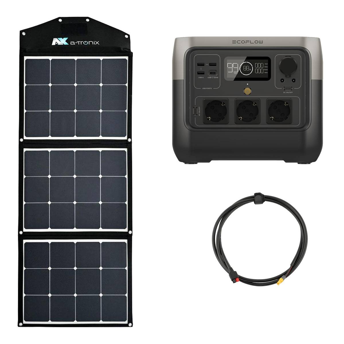 EcoFlow River 2 Pro 768Wh Portable Powerstation mit 135W Solarmodul-0