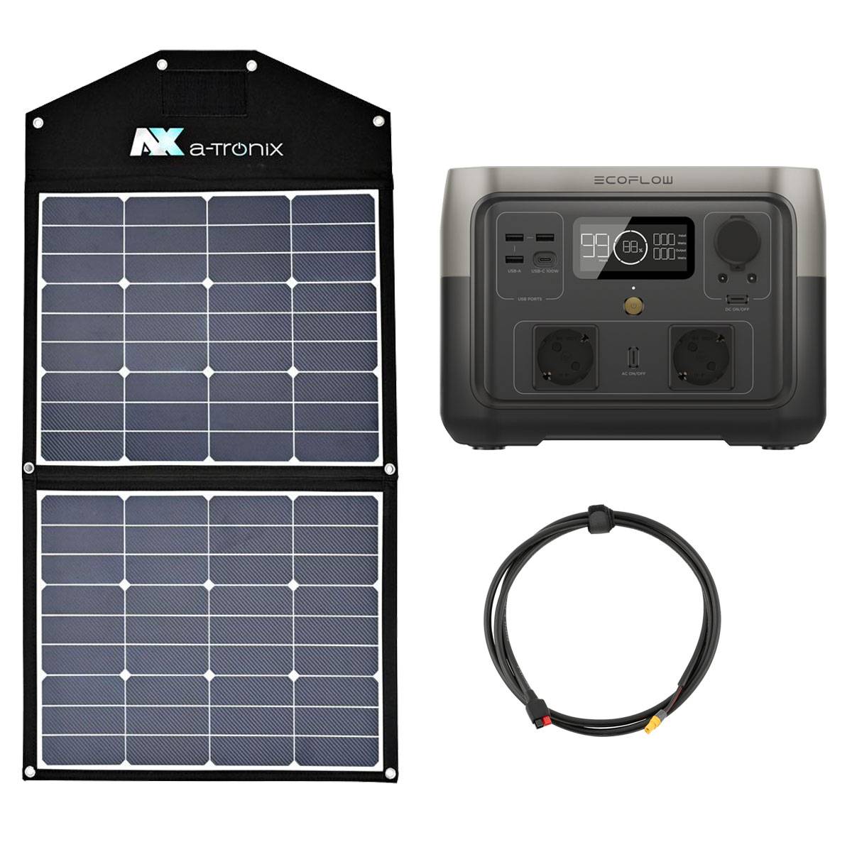 EcoFlow River 2 Max 512Wh Portable Powerstation mit 90W Solarmodul-0