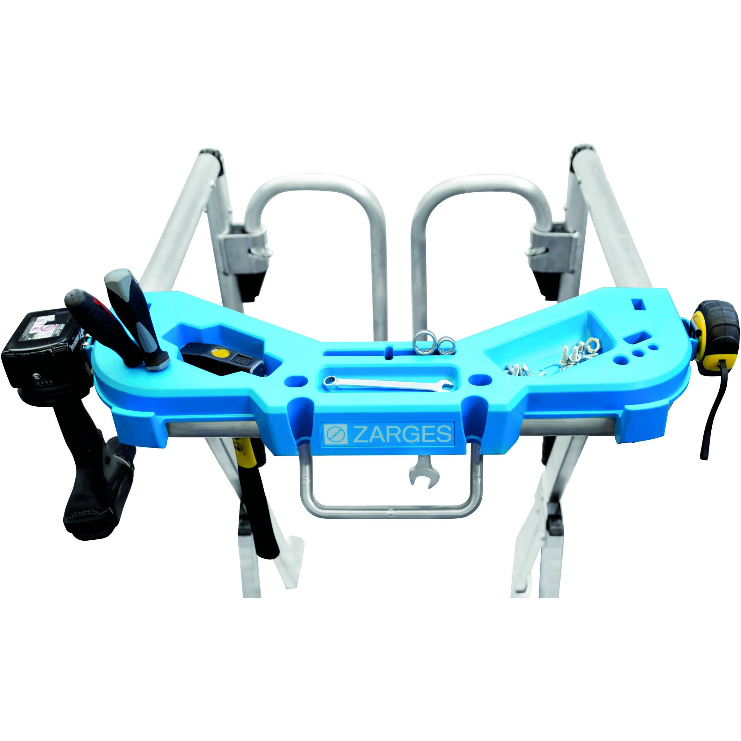 Zarges fahrbar gebördelte Teleskop Plattformleiter ZAP SAFEMASTER MAX S 4 Stufen-2