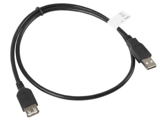 LANBERG USB-A Verlängerungskabel M/F 2.0 0,7m schwarz Multimedia-Technik USB-Kabel-1