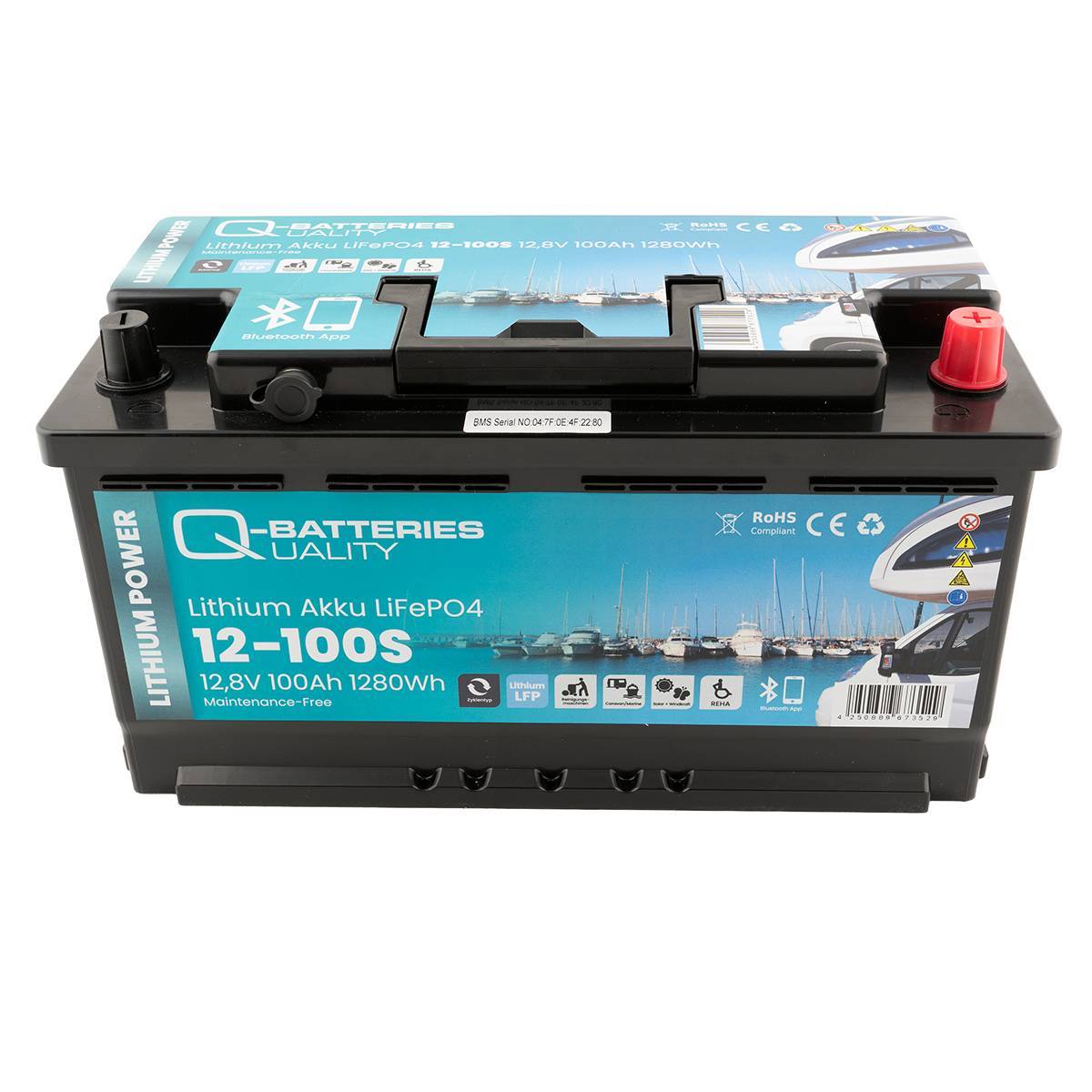 Q-Batteries Lithium Akku 12-100S 12,8V 100Ah 1280Wh LiFePO4 Batterie mit Bluetooth & Heizung-2