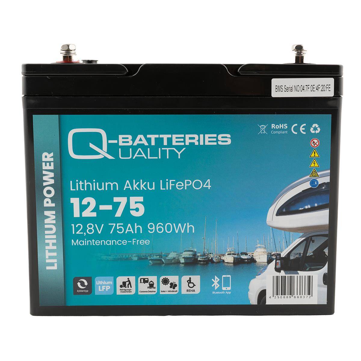 Q-Batteries Lithium Akku 12-75 12,8V 75Ah 960Wh LiFePO4 Batterie mit Bluetooth-2