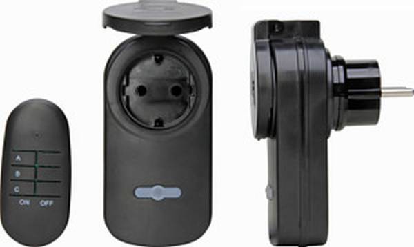 FUNK-Steckdose mit Fernbedienung-Set 2 SSD / OUTDOOR / sw / 30m Reichweite