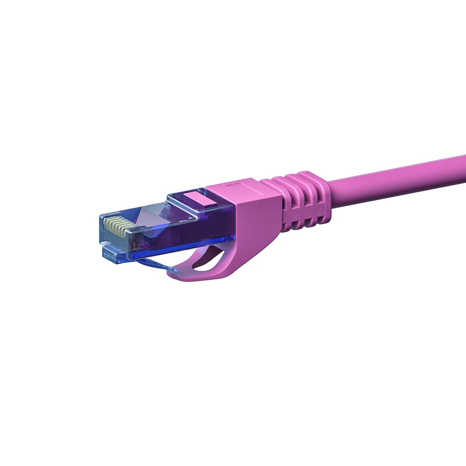 CAT6a Netzwerkkabel 100% Kupfer - U/UTP - 2 Meter - Rosa-1