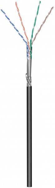 CAT6 Outdoor Netzwerkkabel, S/FTP, AWG 26/7 (Flexibel), 100 Meter, Schwarz, CCA-0