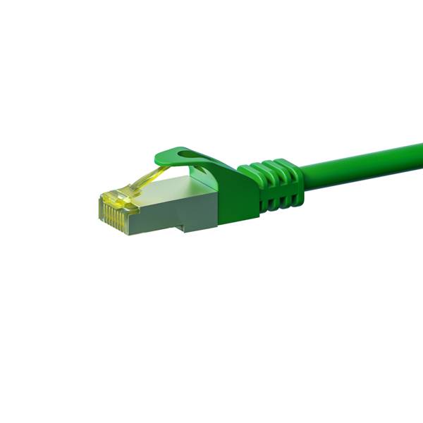 RJ45 Netzwerkkabel S/FTP (PiMF), mit CAT 7 Rohkabel, Grün, 0,25m