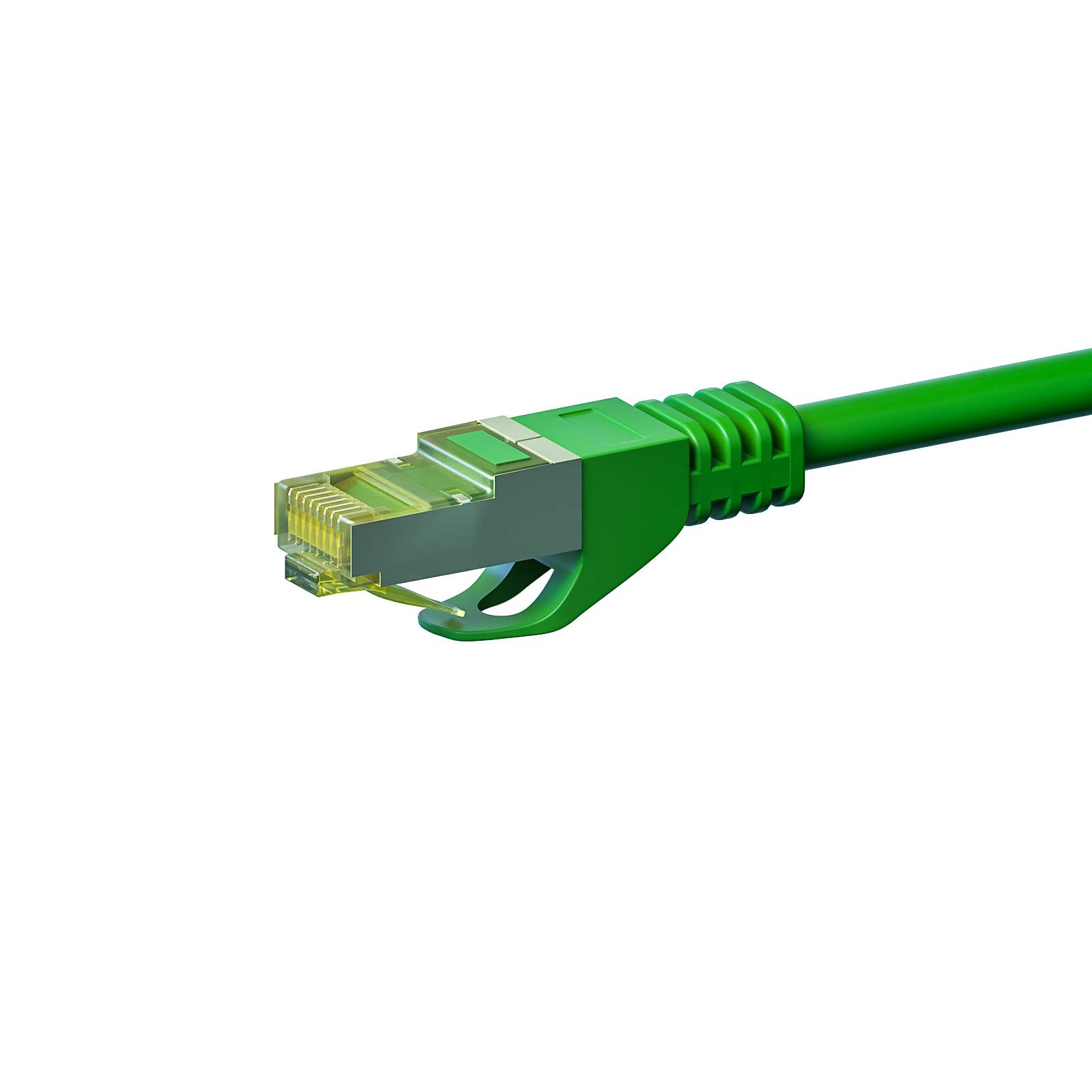 RJ45 Netzwerkkabel S/FTP (PiMF), mit CAT 7 Rohkabel, Grün, 0,25m-1