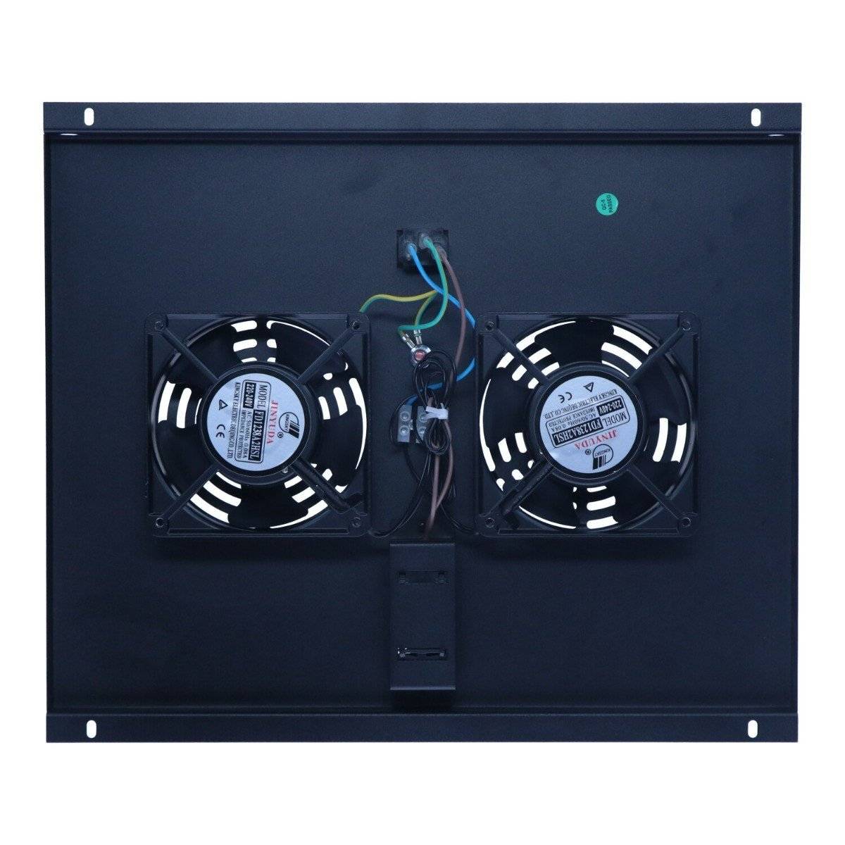 Lüftereinheit - Ventilator Paket mit 2 Ventilatoren und Thermostat geeignet für Serverschränke mit einer Tiefe von 600mm-1