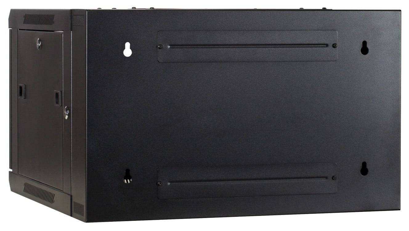 6 HE Serverschrank, wendbares Wandgehäuse mit Glastür (BxTxH) 600 x 600 x 368mm-4