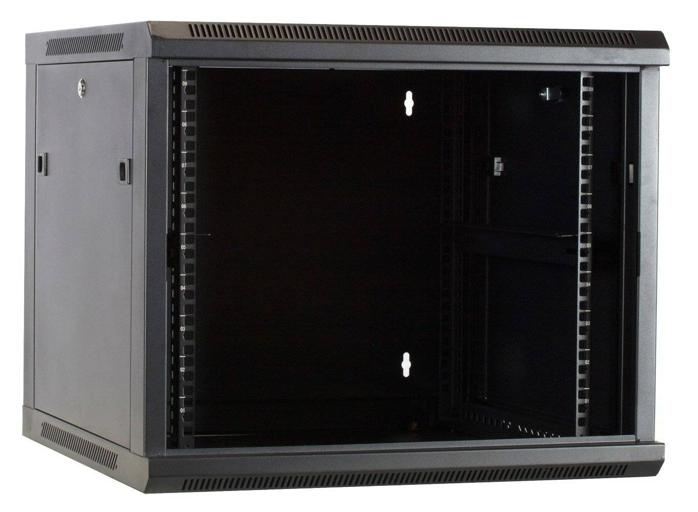 9 HE Serverschrank, 19” Wandgehäuse mit Glastür (BxTxH) 600 x 600 x 501mm-2