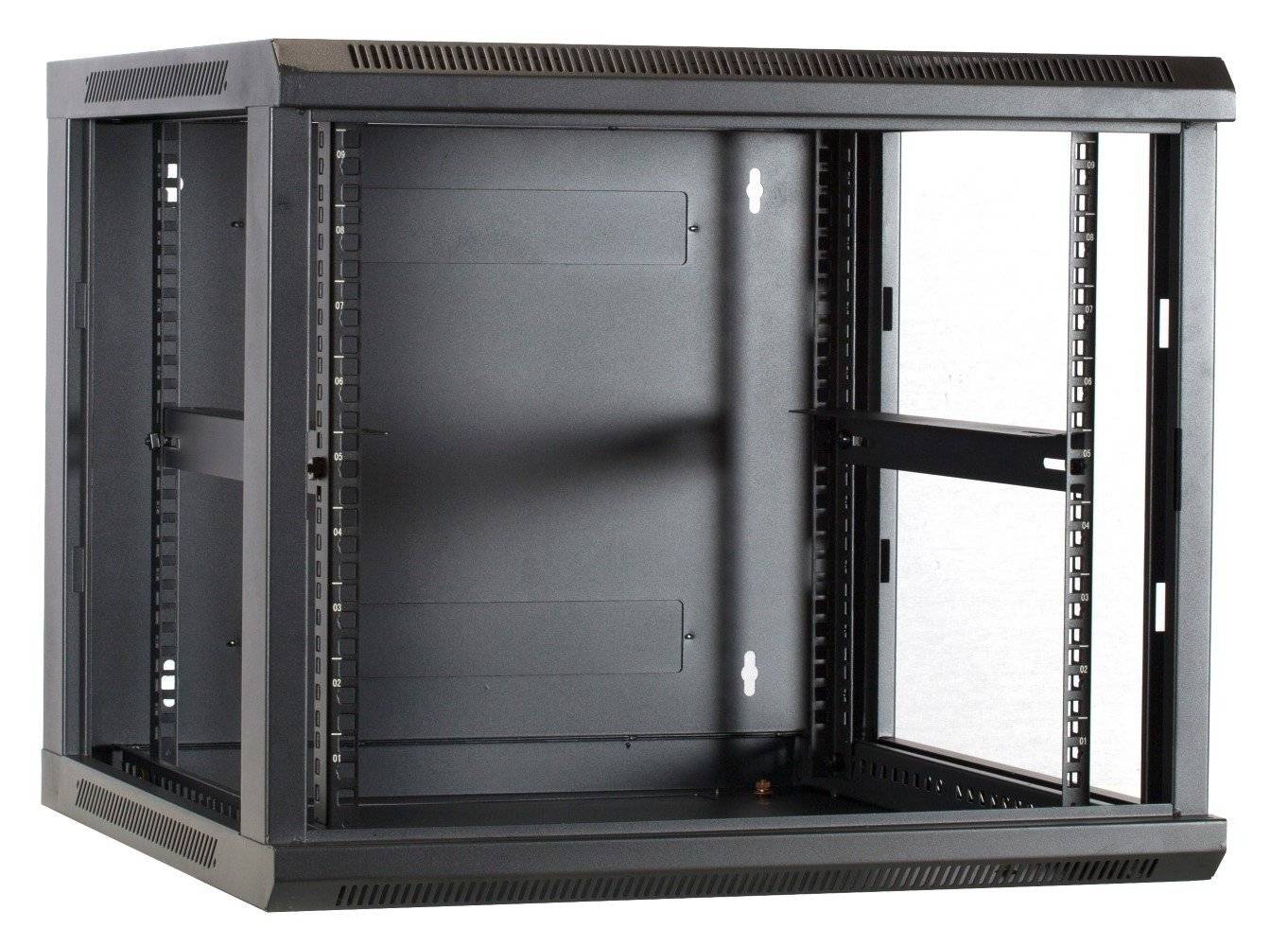 9 HE Serverschrank, 19” Wandgehäuse mit Glastür (BxTxH) 600 x 600 x 501mm-3
