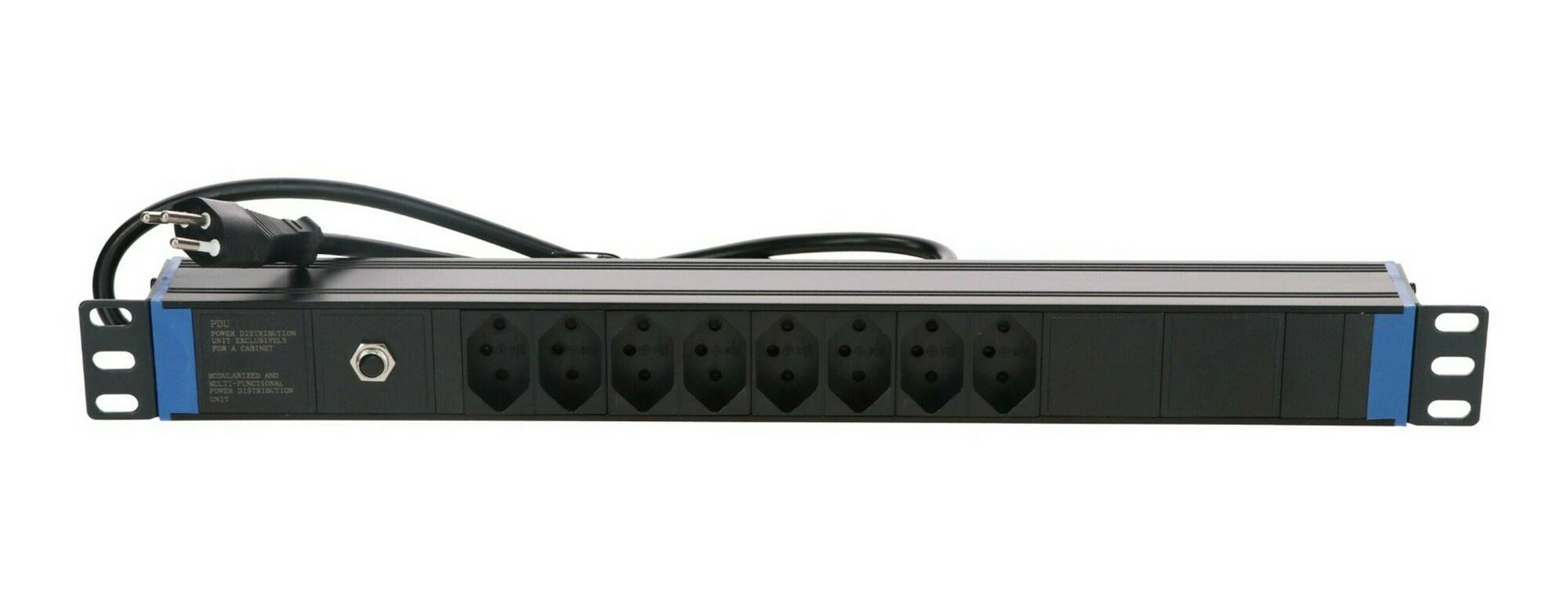19" Schweizer Steckdosenleiste Surge Protection Overload - 8-fach-0