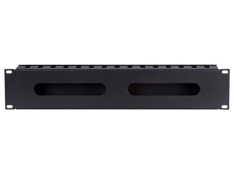 19 Zoll Kabelführungsleiste mit Abdeckung - 2 HE-3
