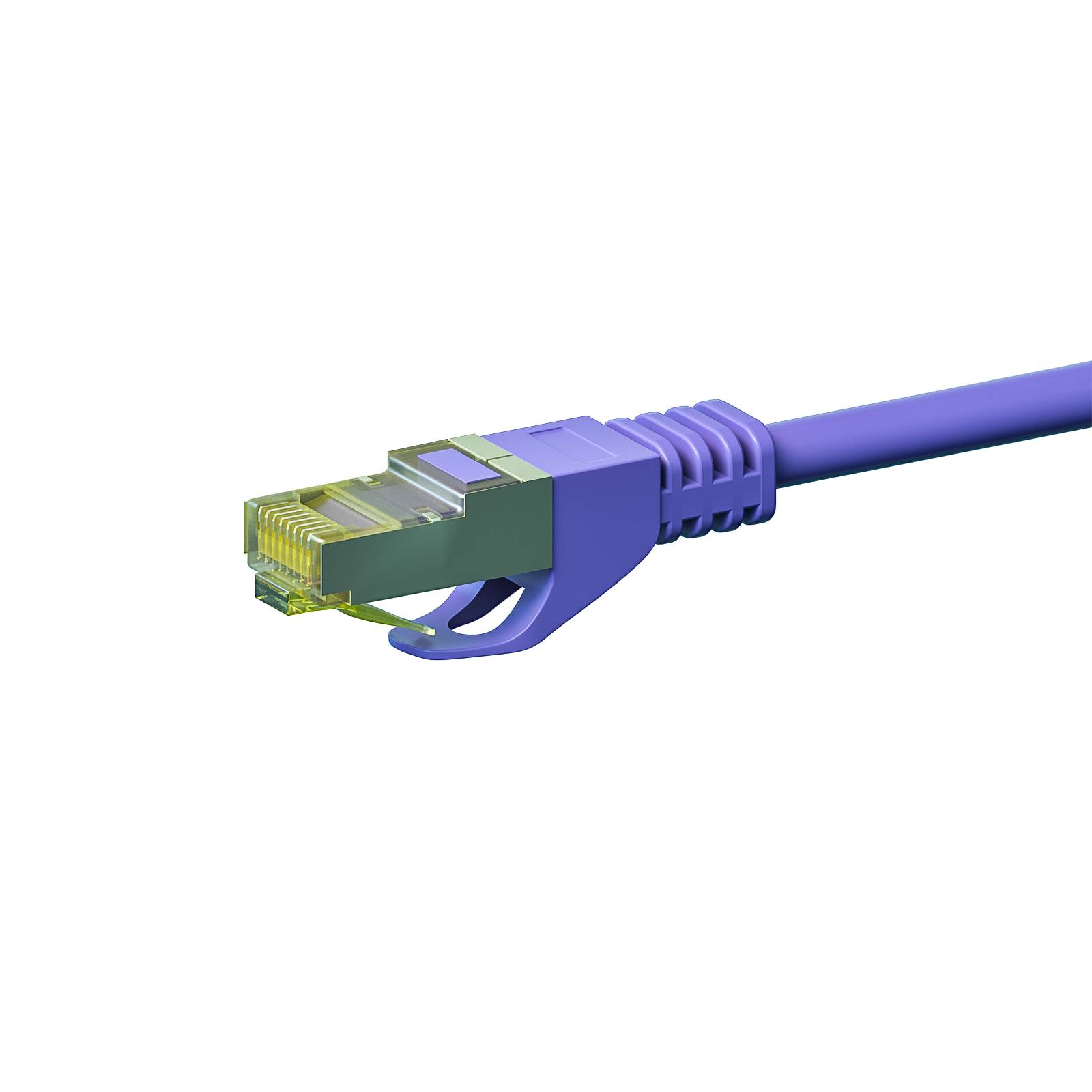 RJ45 Netzwerkkabel S/FTP (PiMF), mit CAT 7 Rohkabel, Violett, 2m-1