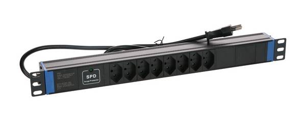 19" Schweizer Steckdosenleiste Master Overload - 8-fach