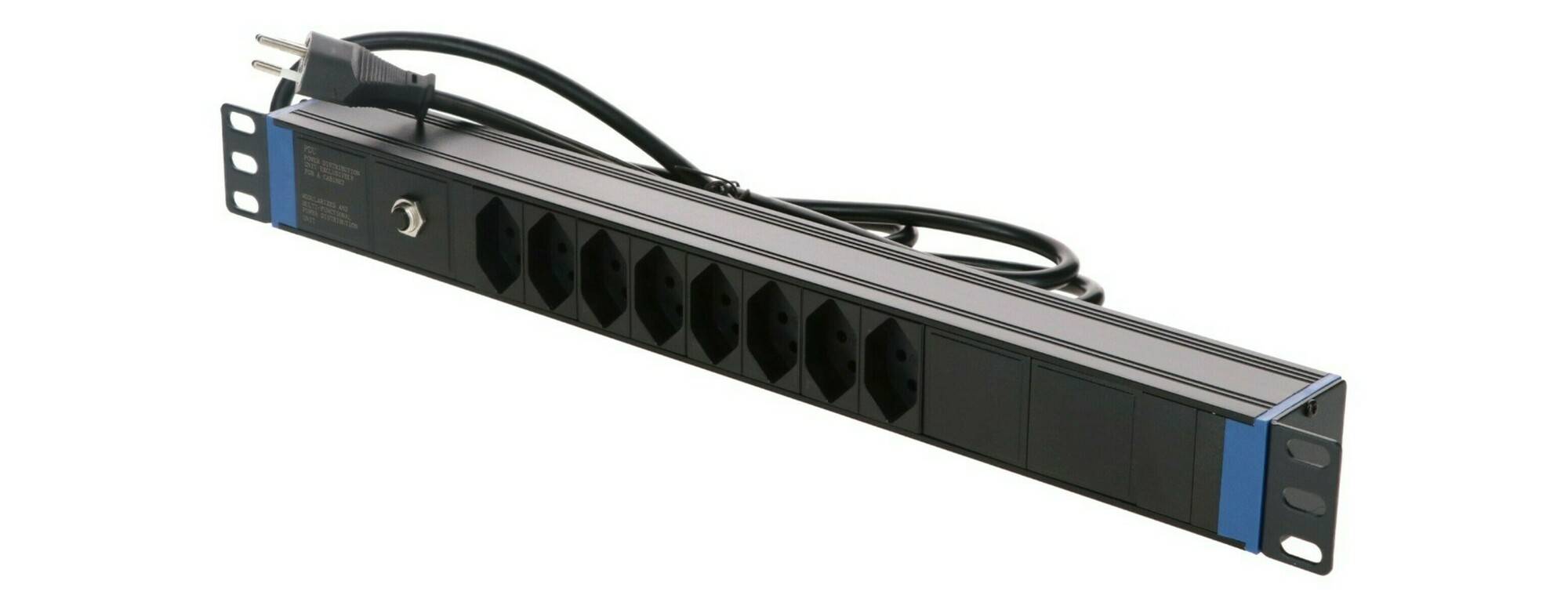 19" Schweizer Steckdosenleiste Surge Protection Device - 8-fach-3