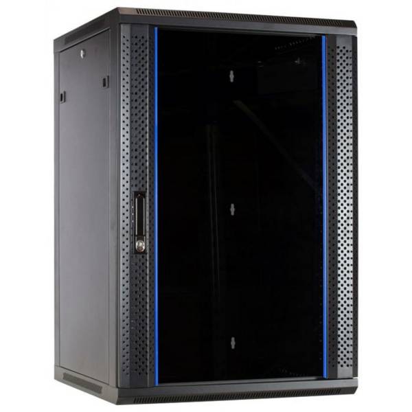22 HE Serverschrank, Wandgehäuse mit Glastür (BxTxH) 600 x 600 x 1100mm