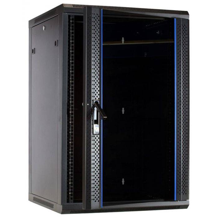 22 HE Serverschrank, Wandgehäuse mit Glastür (BxTxH) 600 x 600 x 1100mm-1