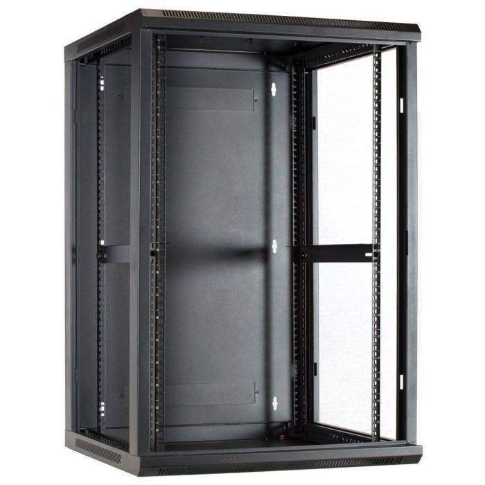22 HE Serverschrank, Wandgehäuse mit Glastür (BxTxH) 600 x 600 x 1100mm-3