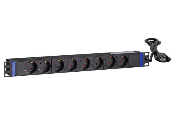 19” Steckdosenleiste mit C14 Stecker - 8-fach