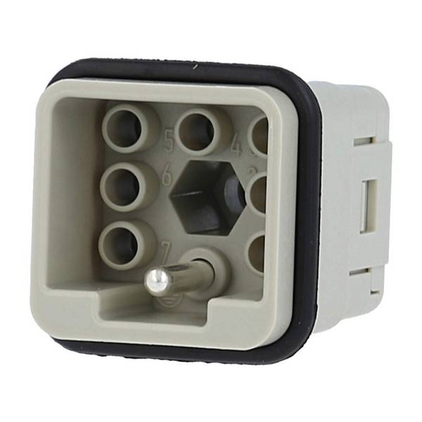 HARTING Han Q7/0 Stifteinsatz (M) Crimp- / Schraubanschluss (PE), 7-polig+PE 400V, 10A - 1 Stück